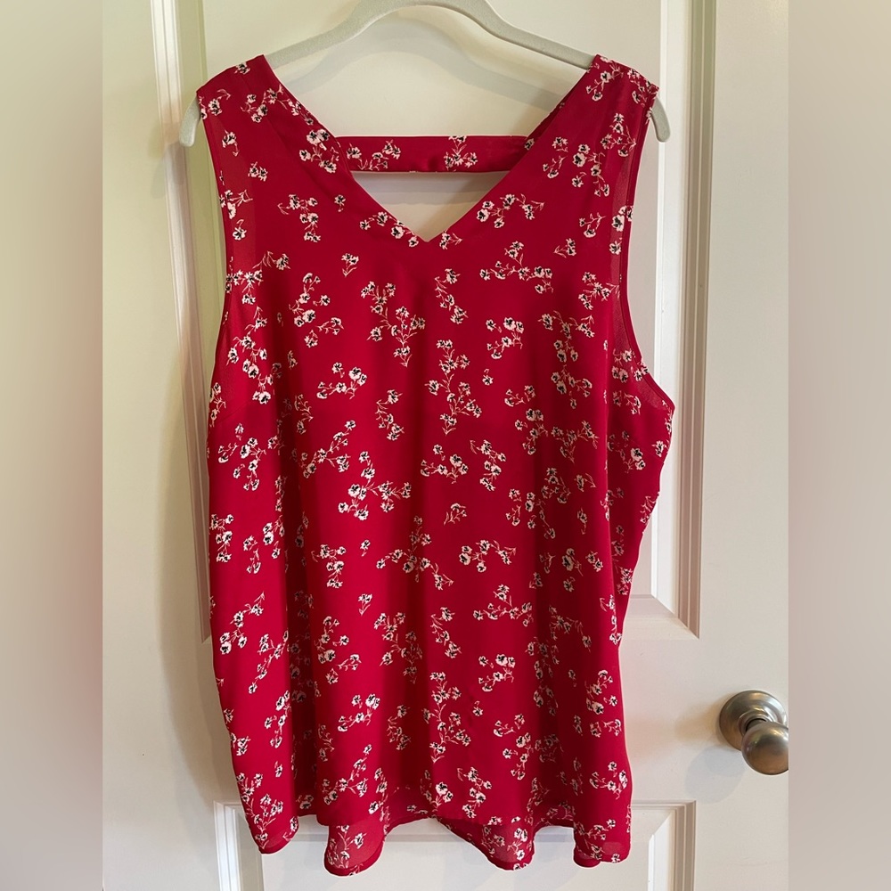 Maurices Red Floral Tank